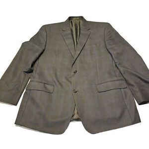 Michael Kors Men's Classic-Fit BlackNavy Blazer Windowpane Sport Coat Jacket 44L